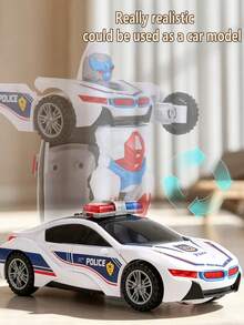 Boys Electric Transforming Police Car Toy With Lights, Music And Automatic Transformation Function, Educational Toy Holiday Gift - Police Car - View 8