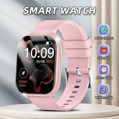 SIMSONLAB שעון חכם לנשים עם מסך HD בגודל 1.83 אינץ', עם התראות/שיחות אלחוטיות/שליטה במוזיקה/עוזר קולי/שעון עצר/טיימר/אזעקה/מצלמה מרחוק/מאתר טלפון, גשש כושר עם 100+ מצבי ספורט/מעקב מרחק/תחזית מזג אוויר, עמיד למים ב-1ATM, תואם ל-IOS/אנדרואיד