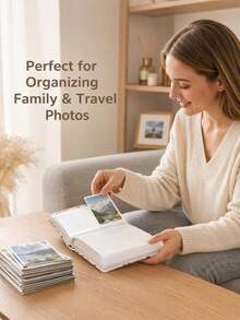 1pc/100 Pages Photo Album, Red Heart Inner Page Memorial Photo Album Book, Memory Preservation Book For Family, Friends And Couples, Home Decor, 6x6 Inches, Home Supplies - Multicolor - View 3