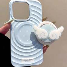 Pink Wings, Blue Wings Magnetic Phone Stand, Compatible With MagSafe Phones, Strong Adsorption Desktop Slouchy Phone Holder With Built-In Mirror - Wings - View 7