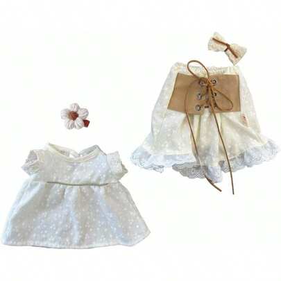 14-16 pulgadas/36 cm, juego de 4 piezas con clip para el pelo de conejito de Bartolomé con oso de peluche, vestido de muñeca (sin muñeca)