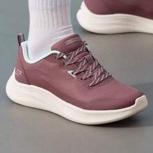 Skechers Women's Mesh Patchwork Comfortable Lightweight Cushioned Walking Shoes For Daily Commute And Work - Mauve Purple - View 2