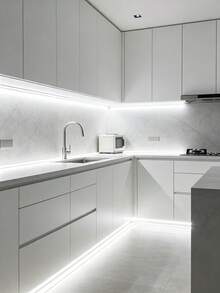 High Brightness LED Light Strip, Flexible LED Light Bar, USB Powered, With Button Switch, TV Background Decoration Light, Warm White/Cool White, Easy Installation, Suitable For TV Background, Bedroom, Living Room, Hallway, Kitchen, DIY Decoration - White - View 5