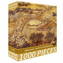 1 Caja 1000 Piezas Rompecabezas, 70cm*50cm Pintura al Óleo Paisaje, Alivio del Estrés para Adultos, Arte Decorativo, Adecuado para Adolescentes para Aliviar el Estrés, Regalo de Fiesta, Ejercitar la Capacidad de Pensamiento, Regalo Perfecto (Regalo del Día de San Valentín, Regalo de Cumpleaños) - Multicolor - Ver 15