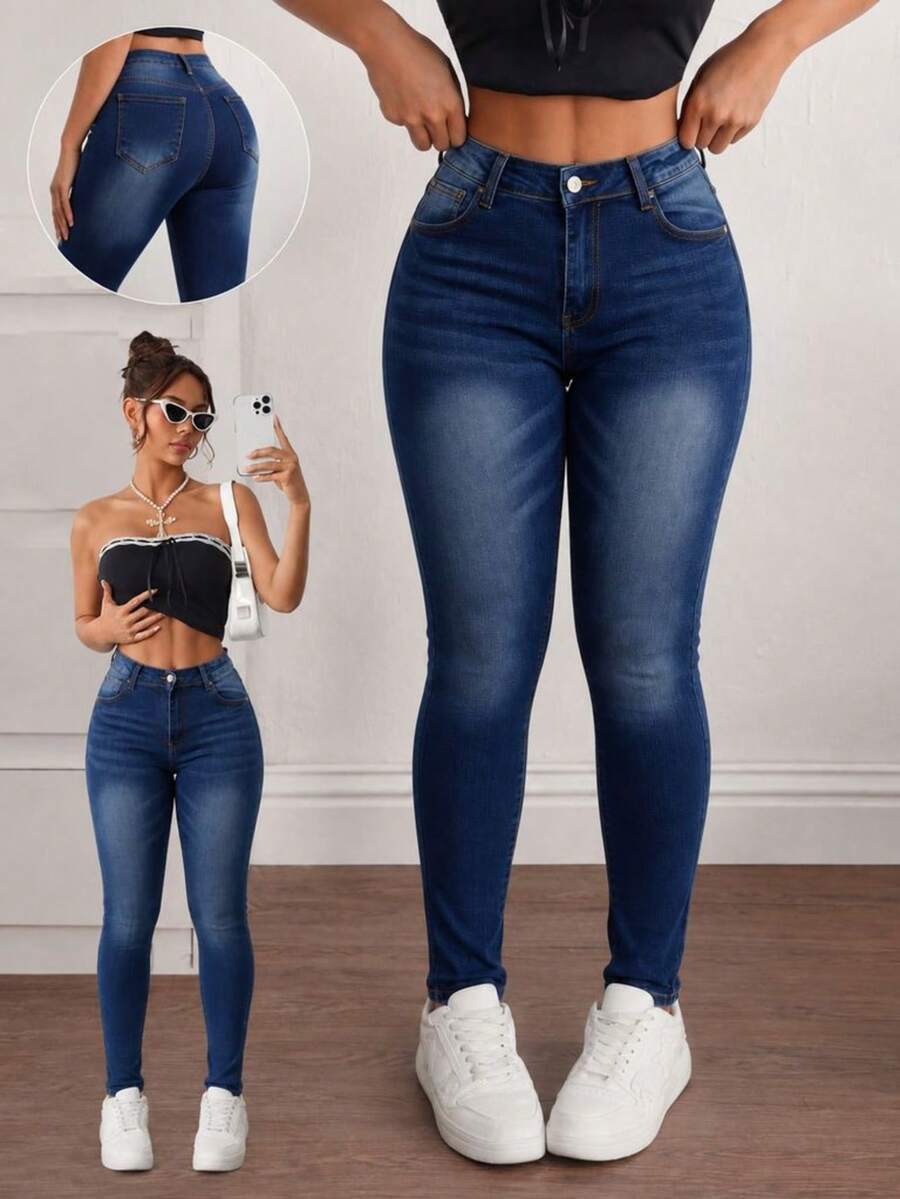 Women Jeans - Medium Wash - View 1