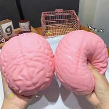 Tachimi 1 Peça Novo Brinquedo de Apertar Gigante Extra Grande em Forma de Cérebro para Alívio do Estresse - Bola de Gelatina de Cérebro com Rebote Lento para Apertar para Liberação Emocional e Modelagem - Presente de Aniversário - Presente Ideal - Presente - Presente - Brinquedo de Apertar - Essencial para Alívio do Estresse - Multicolorido - Visão 2