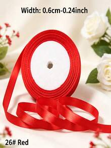 1 Roll 25 Yards 6mm Satin Ribbon, DIY Wedding Christmas Decoration Bow Making Handmade Card Gift Floral Accessories - 0.6cm Satin Ribbon - View 32