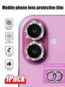 WARRIORS 3pcs Camera Lens Protector Film, Compatible With 17/17 Pro/17 Pro Max/17 Air/16 Pro/16 Pro Max, Glossy Personalized Metal Ring Design, 9H Hardness Anti-Scratch Protection Film, Fashionable Phone Accessory, Suitable For Phone Cases - Rose Red - View 12