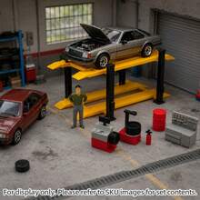 1:64 比例汽車模型車庫維修套裝，迷你升降維修站，逼真工具台，油桶，滅火器，輪胎機，合金車場景裝飾，車庫改裝店展示道具 - 汽車套件 - 查看 10