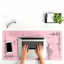 Crying Angel Illustration Desk Mat | Gothic Angel Mousepad, Starry Border - Mouse Pad - View 5