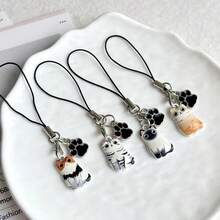 1 buah Liontin Rantai Ponsel Kucing, Dapat Digunakan Sebagai Gantungan Kunci Atau Hiasan Earphone, Cocok Untuk Smartphone - MultiWarna - View 2
