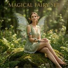 Adult Fairy Wings Set, Includes Elf Ear Accessories And Fairy Arm Sleeves, Fairy Costume Outfit, Suitable For Parties, Cosplay And Other Occasions, Halloween - Multicolor - View 5