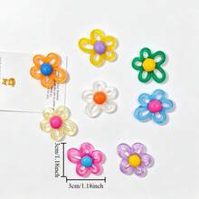 3/6/12pcs Cute Flower Fridge Magnets, Colorful Cartoon Style Refrigerator Decor, Creative Magnetic Stickers, Suitable For Home Decoration And Gifts - Multi-color - View 5