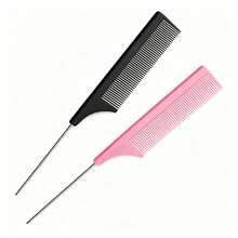 1/2pcs Metal Pointed Tail Comb, Plastic Fine Tooth Hair Parting Comb, Stainless Steel Rat Tail Comb, Suitable For Braiding, Dyeing And Styling, Autumn Style, Home Decor And Accessories, Autumn Bathroom Decor, Autumn Decoration, Kitchen Gadgets, Home - Multicolor - View 13