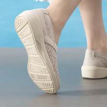 Skechers Women's Mary Jane Elastic Strap Wedge Comfort Walking Shoes Loafers - White - View 7