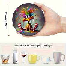 Set Of 8 Charming Bird Coasters, Fun Wooden Drink Mats For Coffee And Tea _ Non-Slip & Heat Resistant _ Ideal Holiday Gift For Bird Lovers _ Natural Theme Home Decor - A - View 3
