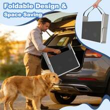 Dog Steps For Car And SUV 5-Step Foldable Pet Stairs For Large Dogs, Non-Slip Heavy-Duty Plastic Dog Stairs, Lightweight And Portable Vehicle Access, Great Alternative To Dog Ramp For Truck - Black - View 8