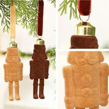 1/2/4 Pieces Walnut Soldier Decorative Pendants, With A Velvet Fabric Design, Are Suitable For Diy Christmas Indoor Window Display, Christmas Tree Decoration And Other Home Item Decoration - Multicolor - View 5