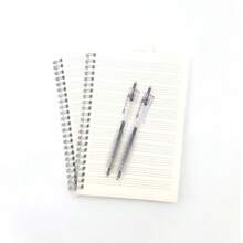 4pcs 2pcs A5 Thickened PP Spiral Notebooks + 2pcs Cloud Grip Pens, A5 Replaceable Inner Pages Notebook (Ruled/Grid/English), Thickened Paper, Metal Spiral Binding, PP Matte Cover (A5, 20.5 X 14.5cm) - A5 - View 11