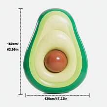Inflatable Avocado Swim Float With Detachable Ball, PVC Adult Water Lounge Chair, Beach Swimming Floating Bed - Multicolor - View 3