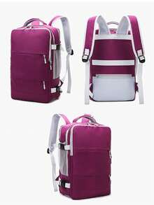 Dedoo Multi-Color Backpack, Solid Color Minimalist Design, Multiple Zipper Pockets, Large Capacity Student School Bag, Suitable For University Campus Students Travel, Minimalist Business Style - Multicolor - View 10