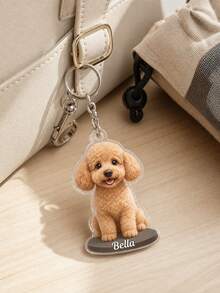Personalized Custom Keychain, Custom Photo & Pet Name Keyring. Unique Portable Bag Charm, Ideal Sentimental Souvenir Gift For Anyone Who Loves Pets. - Multicolor - View 7
