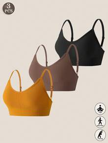 3pcs/Pack Women Seamless Breathable High Elasticity Bras - Multicolor - View 6