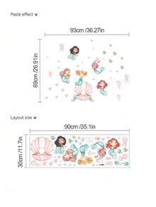 1 Piece Of Underwater World Ocean Animal Self-Adhesive Wall Sticker, Sea Turtle Bubbles / Party Sea Creatures / Mermaid Style, Removable Waterproof PVC Sticker For Living Room, Bedroom, Bathroom DIY Wall Decoration - Wall Stickers - View 14