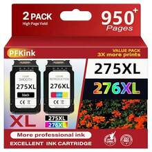 275XL 276XL Ink Cartridge Replacement For  2-Pack Black Color Pixma TS3500, TR4720, TS3522, TS3722, TS3520, TS3720, TR4723, TR4722, TR4700 - View 2