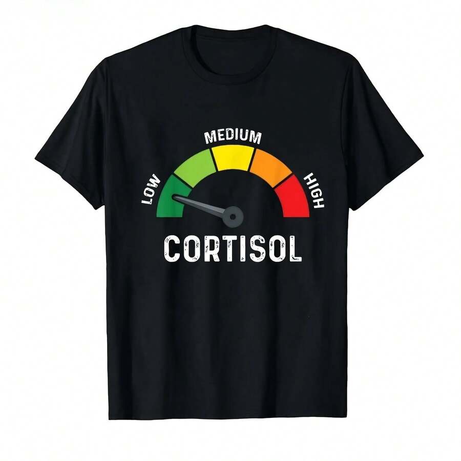2026 Low Cortisol Levels V Memes T-Shirt For Men And Women, Cotton T-Shirts, Short-Sleeve T-Shirts - Shape - View 1