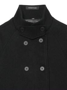 Mellowy Autumn/Winter New Women's European & American Style Fashion Minimalist Double-Breasted Coat Black - Black - View 8