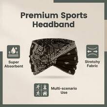 1-4pcs Paisley Print Knotted Wide Headband, Bohemian Style, For Casual Daily, Fitness, Shopping, And Beach Vacations. - Multicolor - View 4