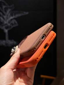 Casing Magnetik Tenun Teknologi Mewah Kompatibel dengan iPhone 18Pro 17Promax 16Pro 15 Plus 14 13 12 11 Tahan Guncangan Genggaman Nyaman Anti Sidik Jari Penutup Pengisian Daya Nirkabel - Jeruk - View 10