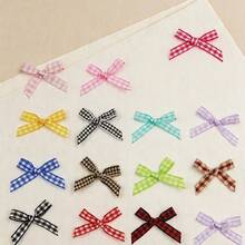 (100pcs/Pack) 3.5cm Plaid Colorful Mini Bows Ribbon Bows Gift Box Wedding Candy Box Packaging Decoration Handmade Hair Accessories - Multicolor - View 9