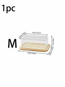 1pc Bamboo Butter Dish With Lid, Butter Box, Cake Box, Small Transparent Storage Container For Butter, Small Cakes, Fruits, Bread, Cheese - View 11