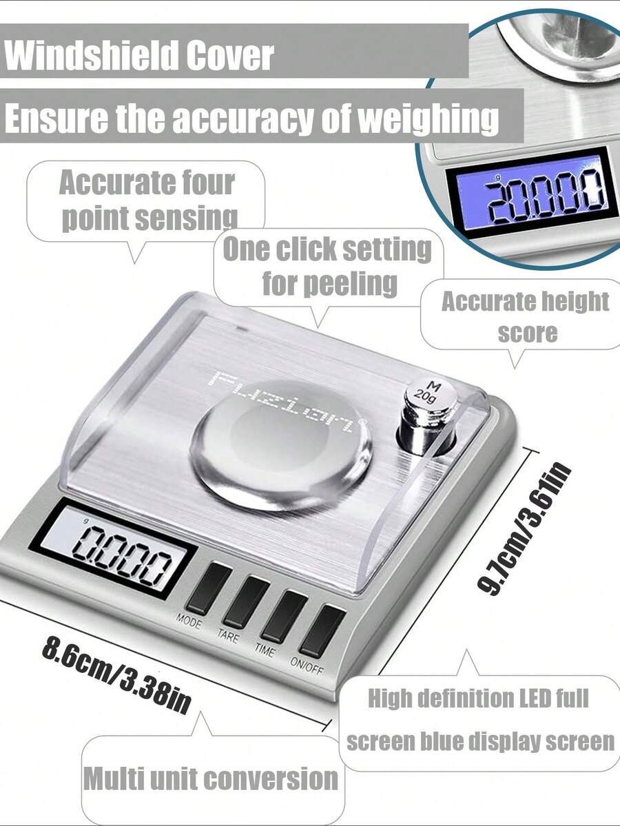 [Terlaris] Timbangan Elektronik Desimal Tiga Digit Presisi Tinggi, Timbangan Perhiasan Emas dan Berlian Portabel, Rentang 50 Gram, Timbangan Tingkat Miligram, Timbangan Presisi Mini dengan Fungsi Timer, Fungsi Tare Satu Tombol (Baterai Tidak Termasuk). - MultiWarna - View 1