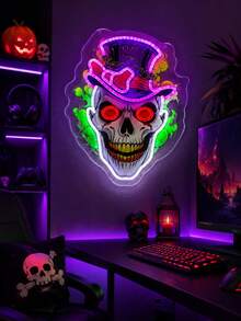 1PC USB-Powered LED Neon Light Cute White Ghost Sign With Glowing Outline And Expressive Face For Halloween Party, Dorm, Bedroom, Bar, Game Room And Spooky Season Decor - Multi-color light - View 7