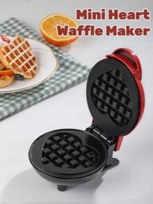 SCISHARE 1pc Mini Waffle Maker, 10cm Waffle Mold, Water-Based Non-Stick Coating, Easy To Clean, 350W Fast Heating, Compact Design For Drawer Storage, EU Plug, 70cm Power Cord - Ideal For Children And Families To Make Breakfast On Trips And In Small Kitchens - View 3