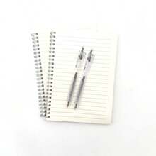 4pcs 2pcs A5 Thickened PP Spiral Notebooks + 2pcs Cloud Grip Pens, A5 Replaceable Inner Pages Notebook (Ruled/Grid/English), Thickened Paper, Metal Spiral Binding, PP Matte Cover (A5, 20.5 X 14.5cm) - A5 - View 9