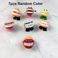 7pcs Wobbly Walking Teeth With Eyes - Moving Teeth Model, Wobbly Mechanical, Novelty Gift, Suitable For Adults, Birthday/Halloween/Christmas Gift, Fun Design (Random Style) - Multicolor - View 2