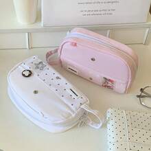 This Polka Dot Shell-Shaped Pencil Case Is Portable And Has A Large Capacity, With Internal Compartments For Organized Storage Of Stationery; It's Also An Ideal Gift For Friends And Family For Christmas, New Year And Other Holidays - Multicolor - View 2