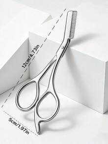 1 Set Stainless Steel Eyebrow Scissors & Comb Set, Brand New Portable All-Steel Eyebrow Trimmer, Bangs Trimmer, Beard Scissors With Comb, Adjustable Eyebrow Length, Beginner-Friendly Beauty Tool, Essential For Business, Travel And Vacation, Perfect Gift For Friends And Family - Multicolor - View 7
