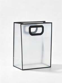 White Pink Black Souvenir Transparent Frosted Gift Tote Bag 1pc/5pcs/10pcs - Size - View 2