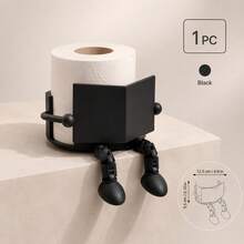 1pc 3D Printed Reading Figure Toilet Paper Holder, Cute Freestanding Tissue Box With Movable Legs, Creative Desktop Ornament, Bathroom Storage Rack Decor, Modern Bathroom Organizer, Unique Home Decor, Fun Gift For Men And Women - Multicolor - View 10