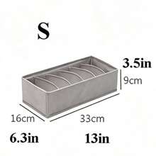 3pcs Socks & Underwear Drawer Organizer Dividers, 33-Grid Foldable Fabric Storage Box For Dresser & Closet, Suitable For Clothes, Baby Clothes, Bras, Panties, Scarves, Ties - Grey - View 13