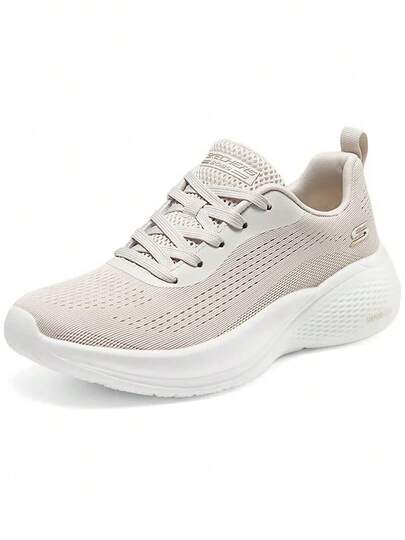 Skechers Breathable Perforated Flyknit Thick Sole Cushioned Walking Shoes Lightweight Mesh Soft Sole Casual Women's Sneakers
