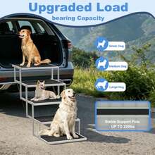 Dog Steps For Car And SUV 5-Step Foldable Pet Stairs For Large Dogs, Non-Slip Heavy-Duty Plastic Dog Stairs, Lightweight And Portable Vehicle Access, Great Alternative To Dog Ramp For Truck - Black - View 4