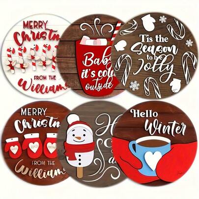6pcs Heat-Resistant Wooden Coasters, Suitable For Home, Office And Party Drink Coasters, High-Quality Durable Coasters, Perfect Holiday Gift