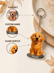 Personalized Custom Keychain, Custom Photo & Pet Name Keyring. Unique Portable Bag Charm, Ideal Sentimental Souvenir Gift For Anyone Who Loves Pets. - Multicolor - View 8