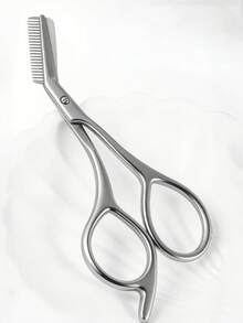 1 Set Stainless Steel Eyebrow Scissors & Comb Set, Brand New Portable All-Steel Eyebrow Trimmer, Bangs Trimmer, Beard Scissors With Comb, Adjustable Eyebrow Length, Beginner-Friendly Beauty Tool, Essential For Business, Travel And Vacation, Perfect Gift For Friends And Family - Multicolor - View 9